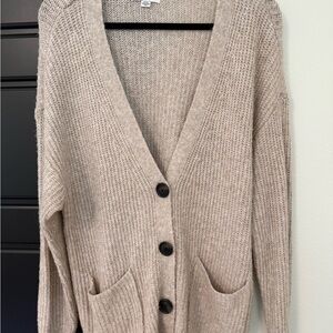 American Eagle Outfitters Beige Knit Cardigan